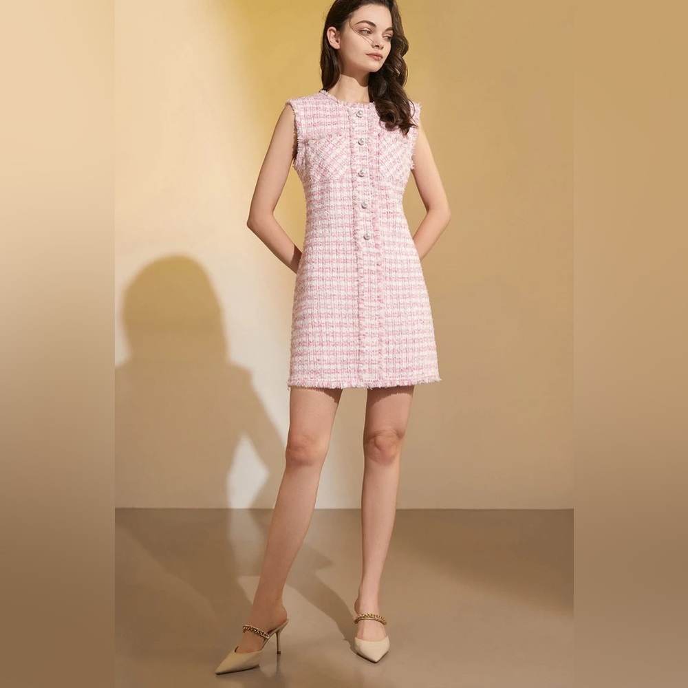 J.ING Pink Tweed Mini Dress